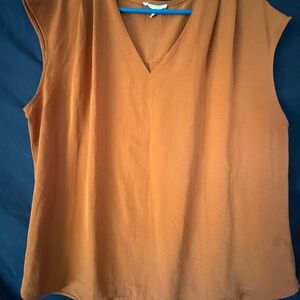Maurices Women's Sleeveless V-Neck Tank Top in Rust Orange